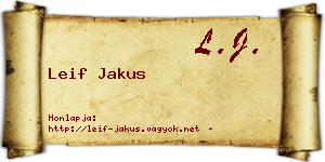 Leif Jakus névjegykártya